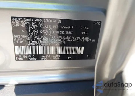 2025 Toyota Rav4 Xle из США, поврежденный, VIN JTMP1RFV0SJ044449